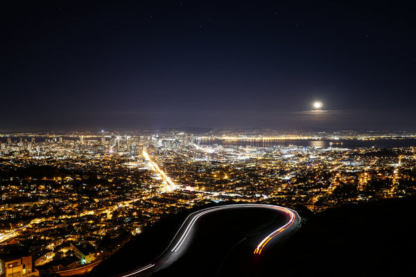 December Moon Over The Bay
